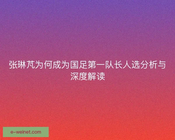 张琳芃为何成为国足第一队长人选分析与深度解读
