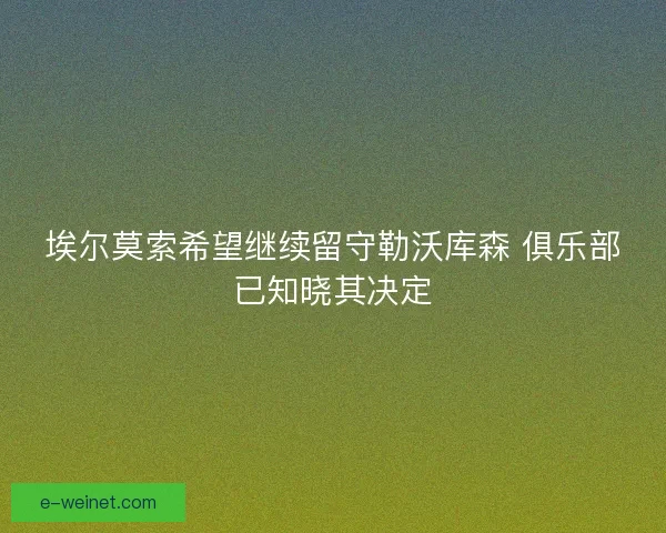 埃尔莫索希望继续留守勒沃库森 俱乐部已知晓其决定 埃尔莫索希望继续留守勒沃库森 俱乐部已知晓其决定